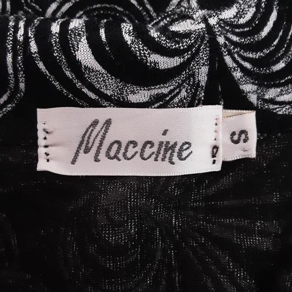 Maccine Retro Black & White Polo Style Top - Picture 4 of 5